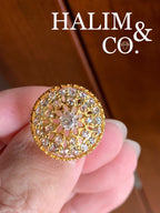 Antique Old Cut Diamond And Rose Cut Diamond Cluster Ring. Kebaya Jewelry / Peranakan Nyonya Jewelry