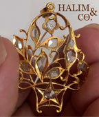 Antique Polki Diamond Pendant. Kebaya Jewelry / Peranakan Nyonya Jewelry