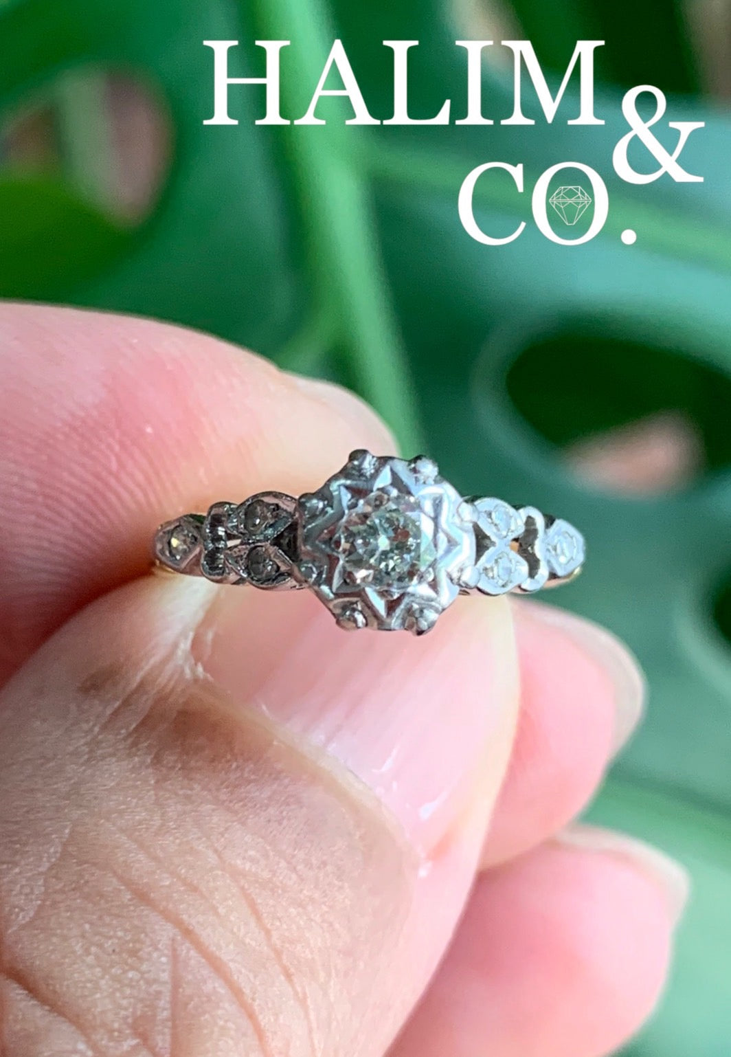 Antique Old European Cut Diamond Ring. Kebaya Jewelry / Peranakan Nyonya Jewelry