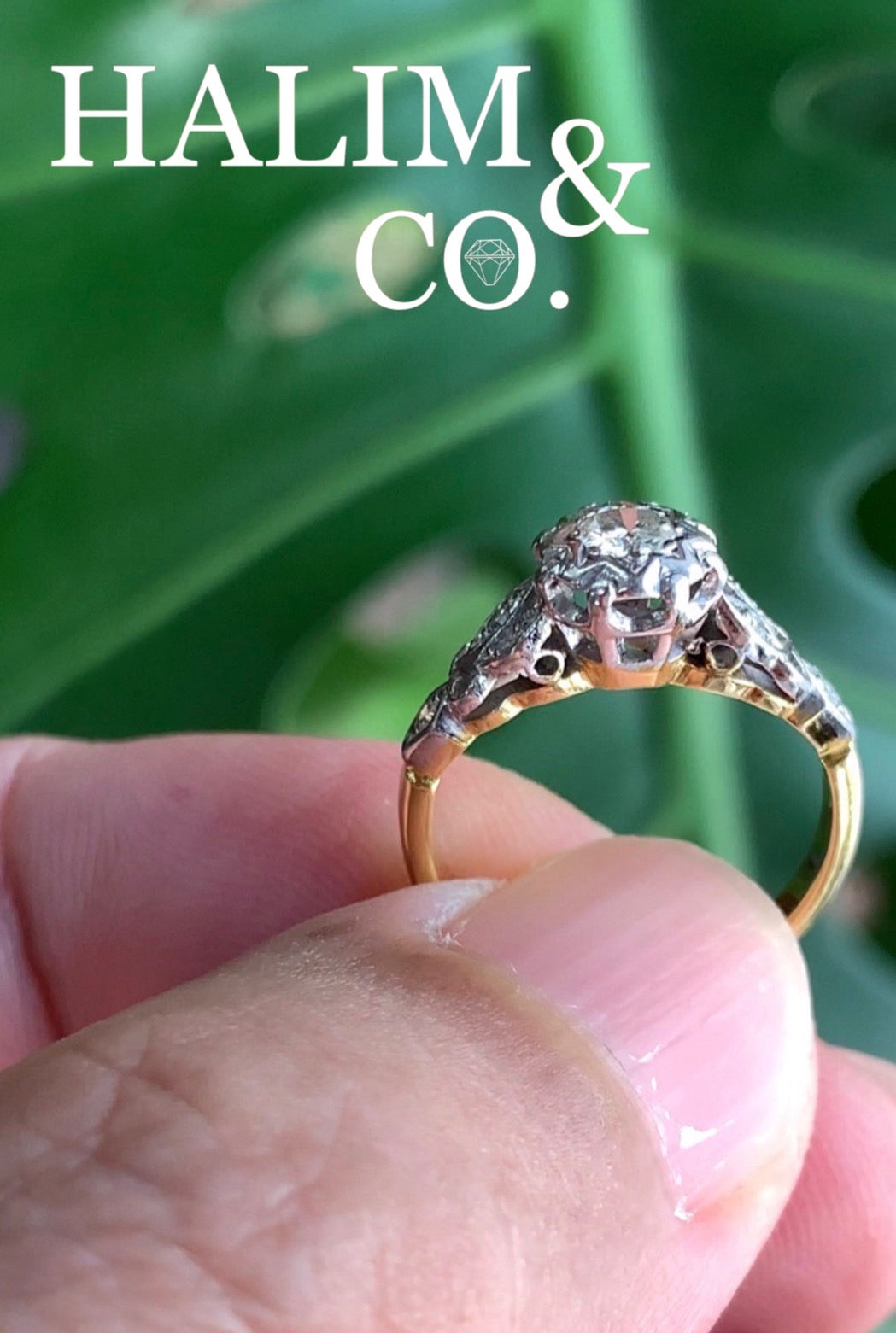 Antique Old European Cut Diamond Ring. Kebaya Jewelry / Peranakan Nyonya Jewelry