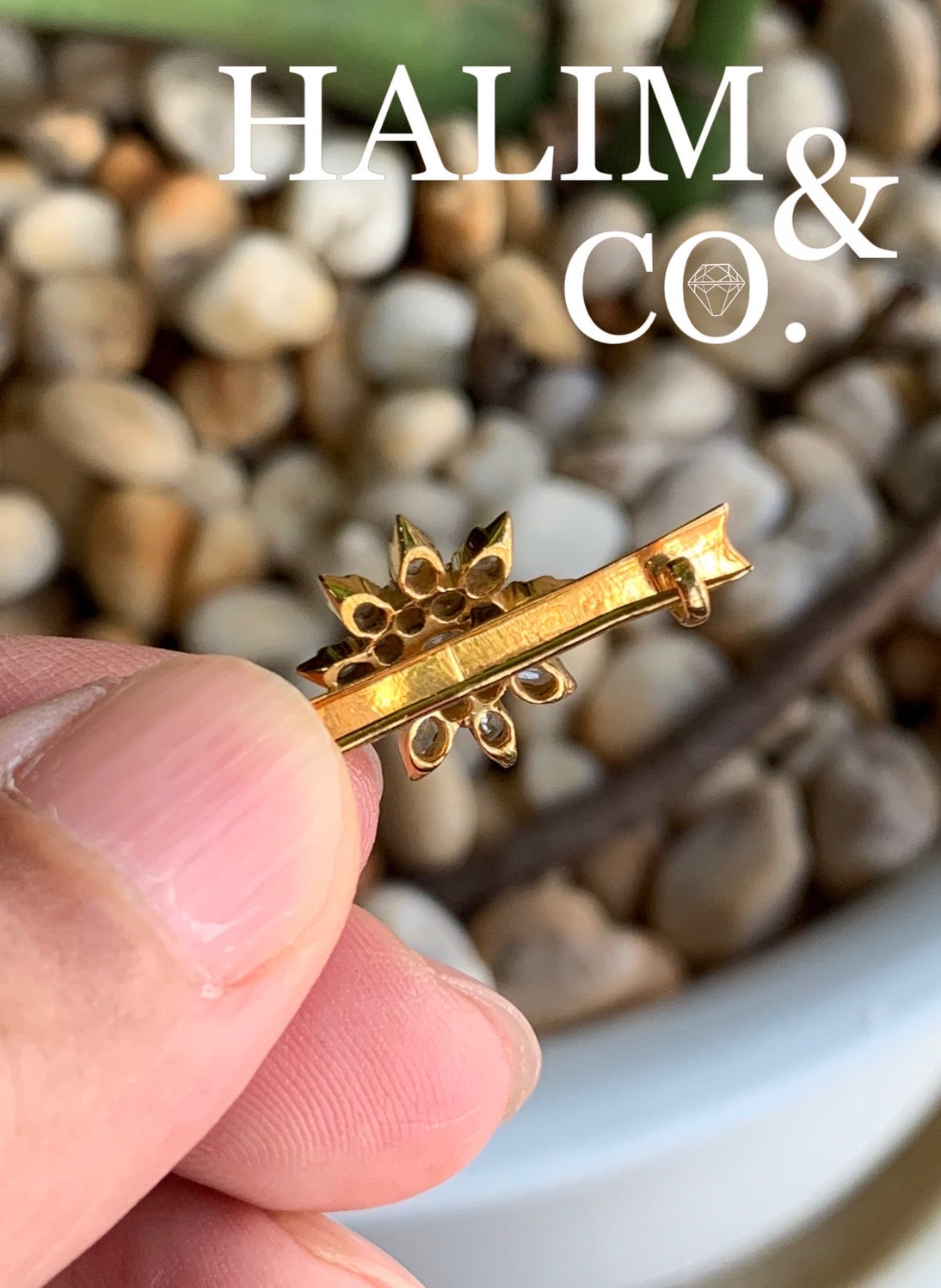 Antique Polki Diamond Brooch. Kebaya Jewelry / Peranakan Nyonya Jewelry