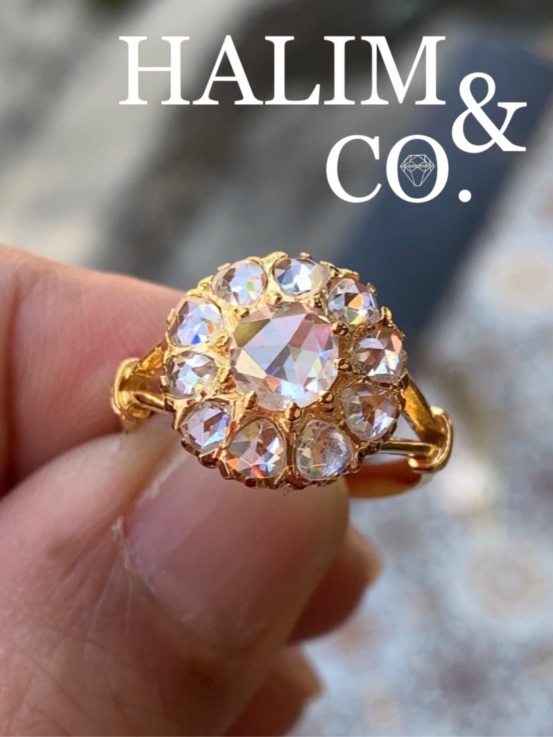 Rose Cut Diamond Ring. Kebaya Jewelry / Peranakan Nyonya Jewelry