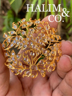 Handmade Gold 18k bird brooch with rose cut diamond. Kebaya Jewelry / Peranakan Nyonya Jewelry