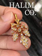 Antique Polki Diamond pendant. Kebaya Jewelry / Peranakan Nyonya Jewelry