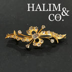 Antique Polki Diamond Brooch With Gold. Kebaya Jewelry / Peranakan Nyonya Jewelry