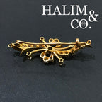 Antique Polki Diamond Brooch With Gold. Kebaya Jewelry / Peranakan Nyonya Jewelry