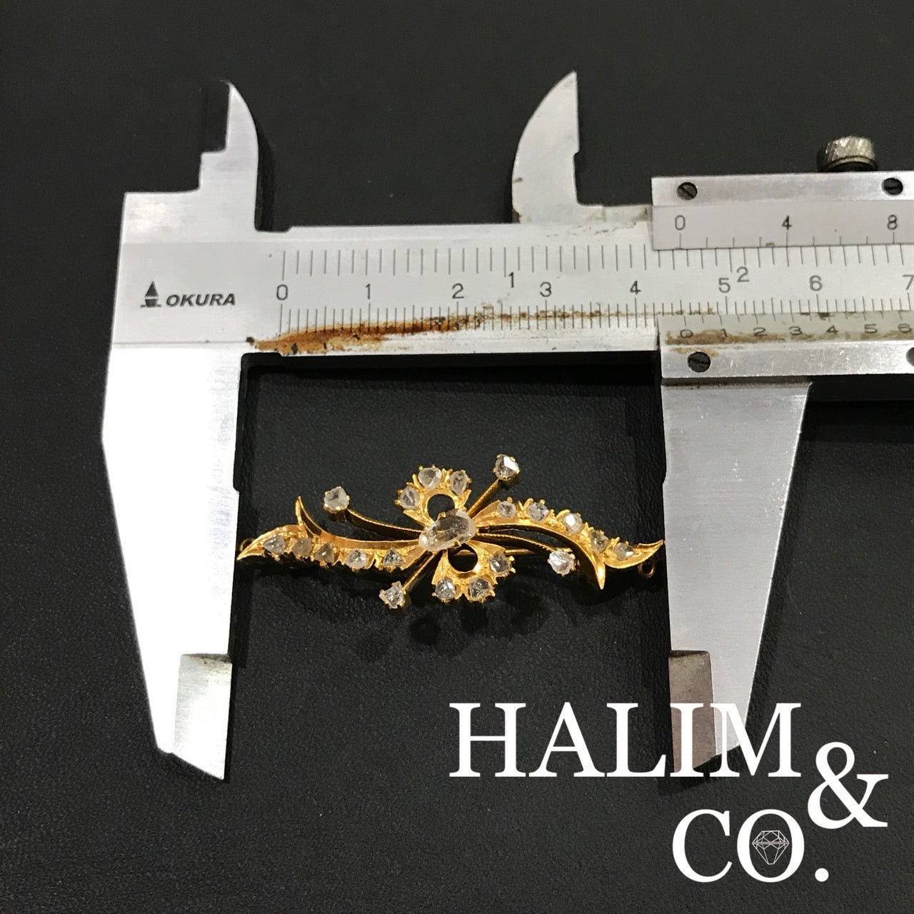 Antique Polki Diamond Brooch With Gold. Kebaya Jewelry / Peranakan Nyonya Jewelry