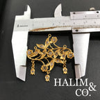 Antique Polki Diamond Brooch. Kebaya Jewelry / Peranakan Nyonya Jewelry
