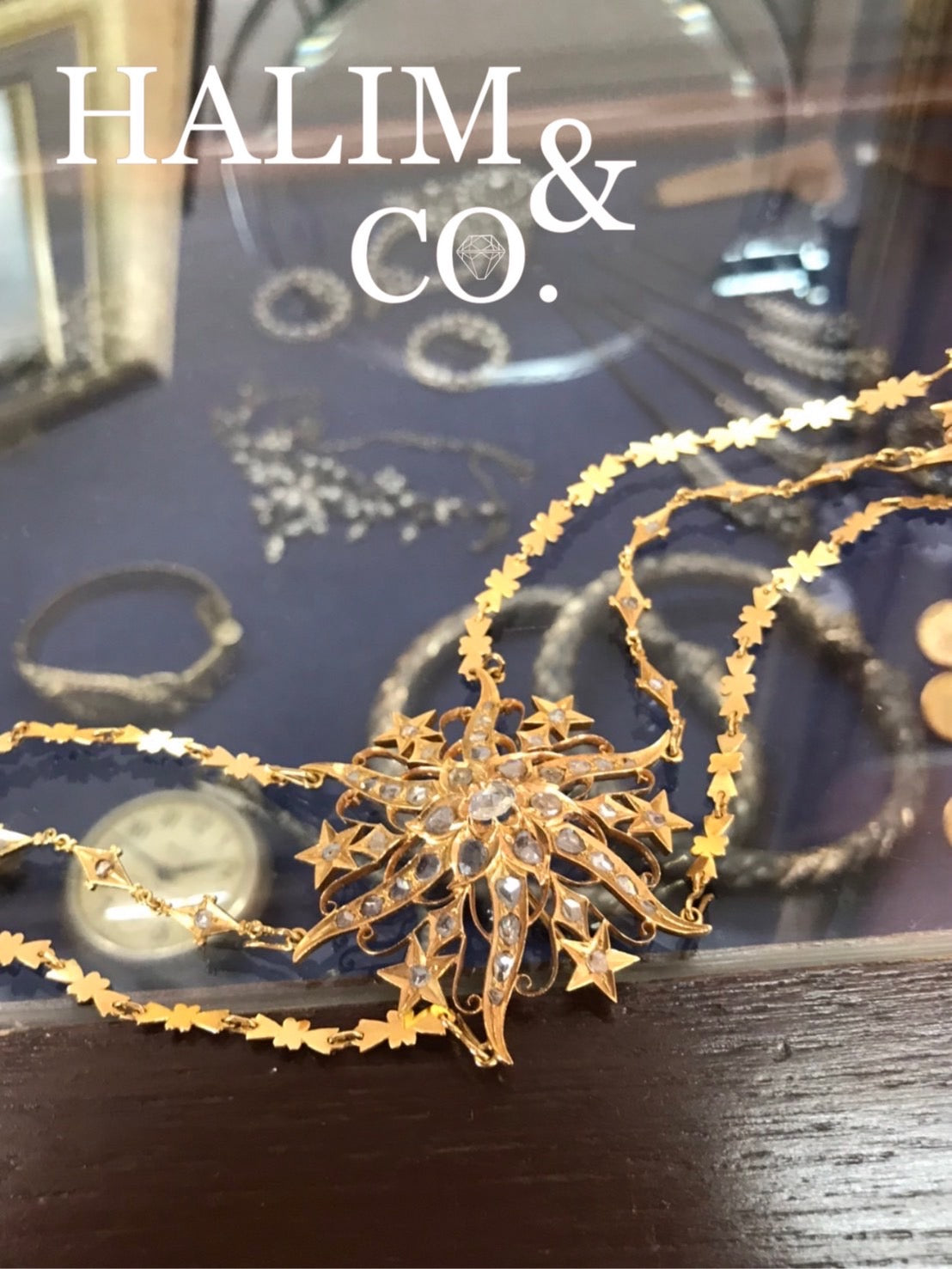 A gorgeous set of three antique slice polki diamond brooches set with detachable chains. Kebaya Jewelry / Peranakan Nyonya Jewelry