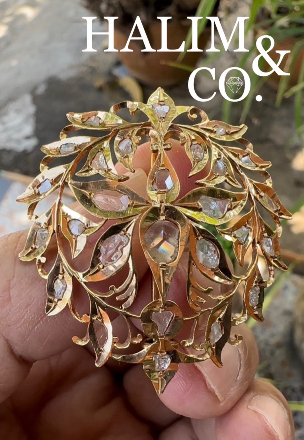 Antique Polki Diamond Bee Brooch/Pendant. Kebaya Jewelry / Peranakan Nyonya Jewelry