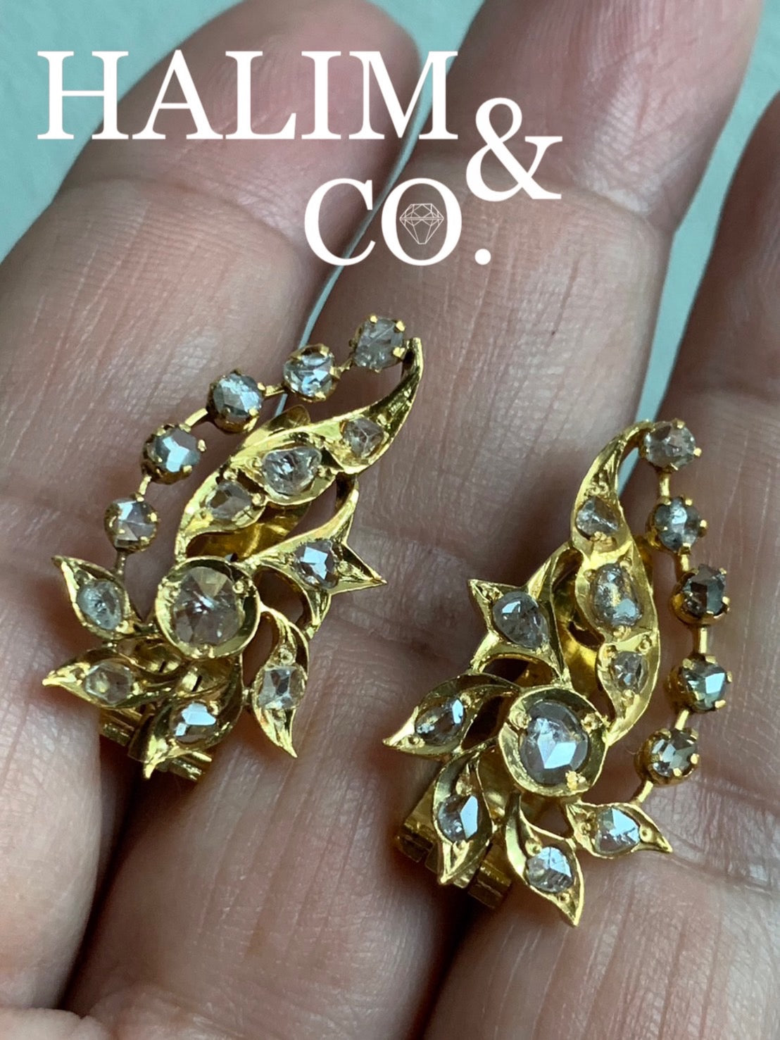 Antique Polki Diamond Phoenix Tail Earrings.&nbsp;Kebaya Jewelry / Peranakan Nyonya Jewelry