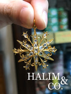 Antique Star Polki Diamond Brooch/Pendant With 14k Gold. Kebaya Jewelry / Peranakan Nyonya Jewelry