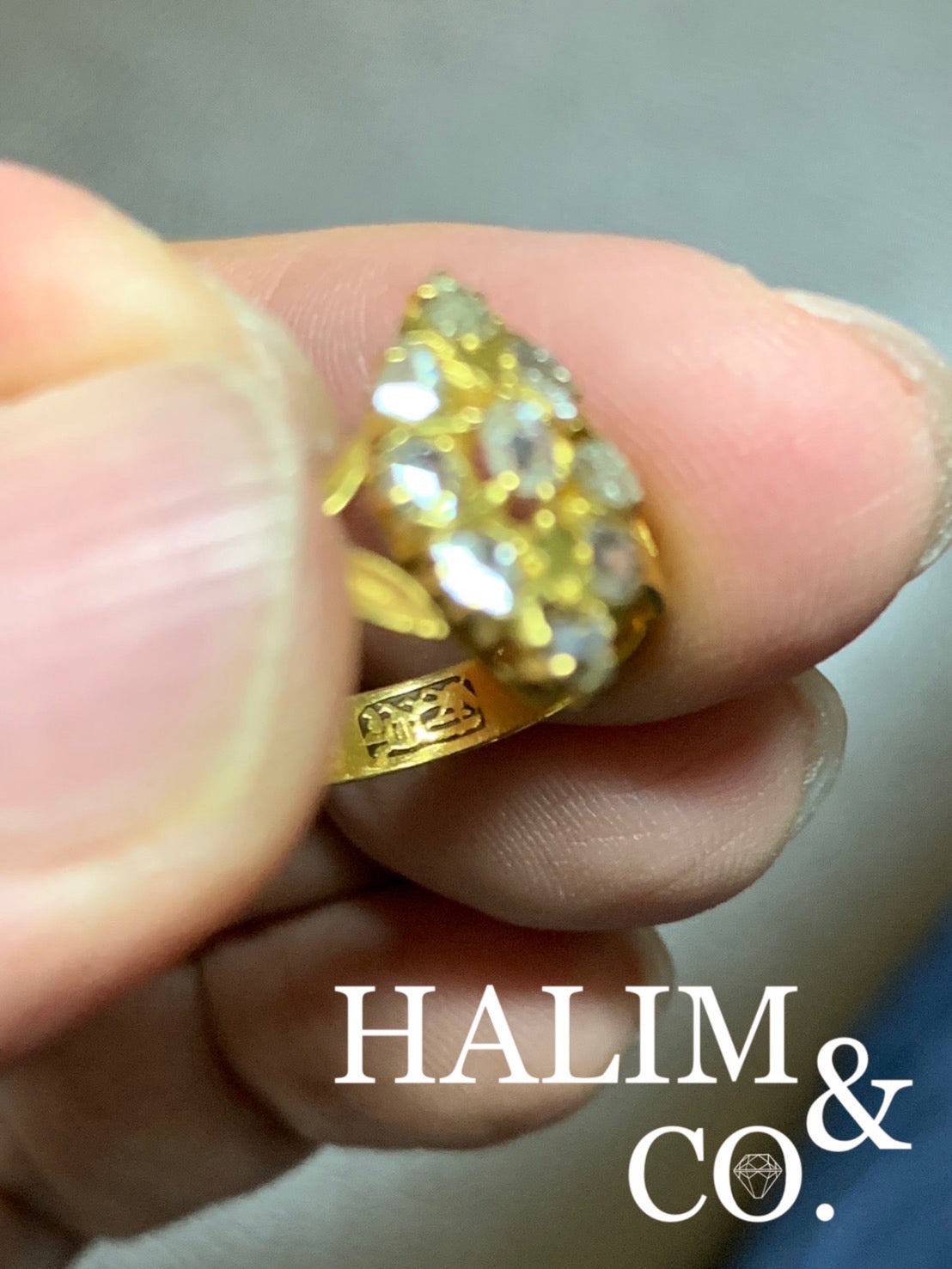 Antique Rose Cut Diamond Ring. Kebaya Jewelry / Peranakan Nyonya Jewelry
