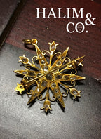 Antique Star Polki Diamond Brooch/Pendant With 14k Gold. Kebaya Jewelry / Peranakan Nyonya Jewelry