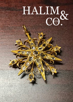 Antique Star Polki Diamond Brooch/Pendant With 14k Gold. Kebaya Jewelry / Peranakan Nyonya Jewelry