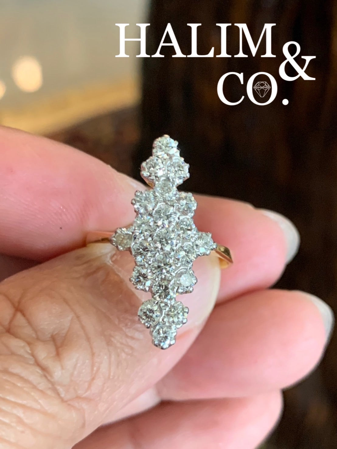 Antique Diamond Ring With Gold. Kebaya Jewelry / Peranakan Nyonya Jewelry