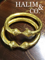 Antique Gold Cuff Anklets.(Gelang Kaki) Kebaya Jewelry / Peranakan Nyonya Jewelry