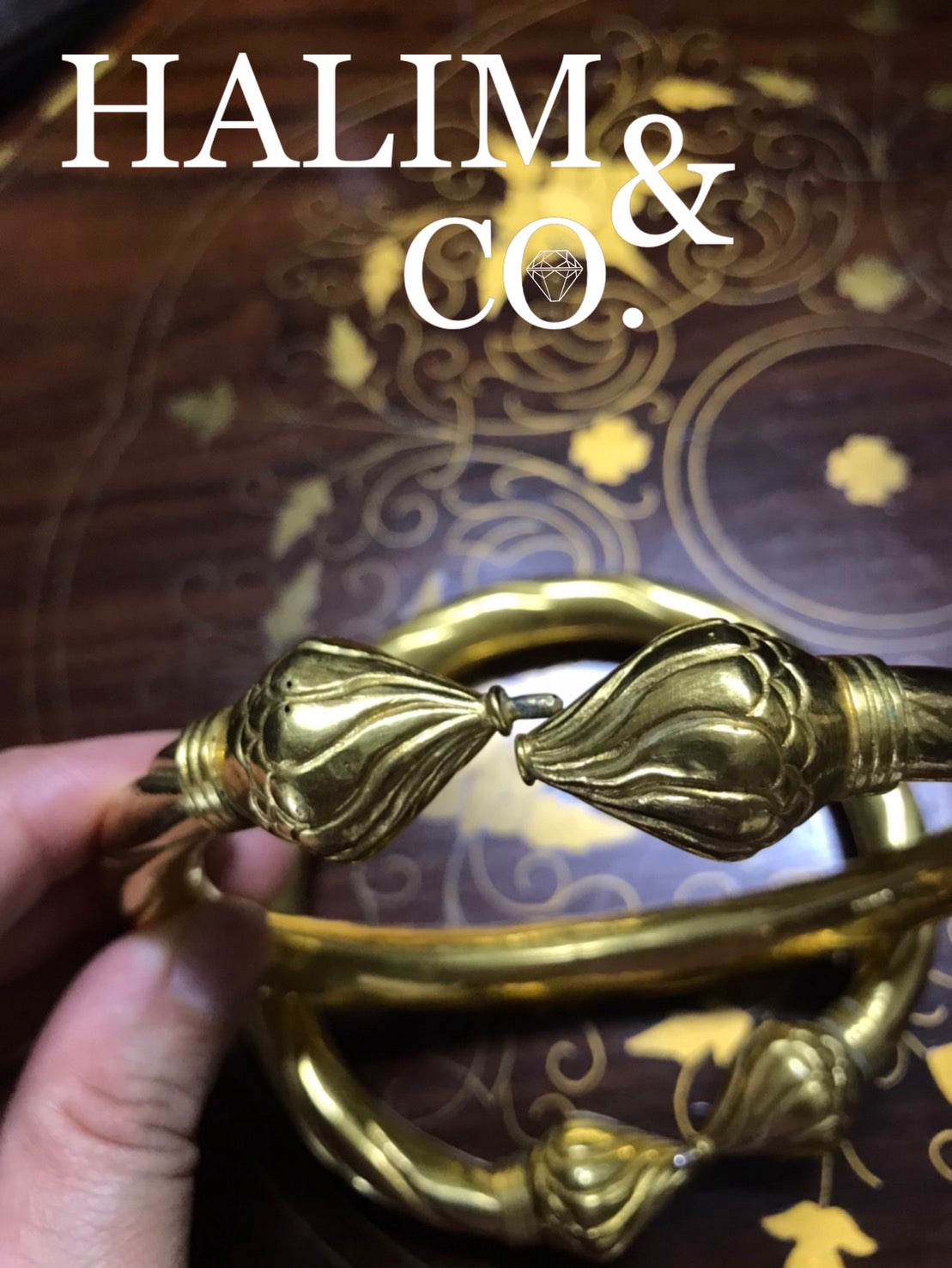 Antique Gold Cuff Anklets.(Gelang Kaki) Kebaya Jewelry / Peranakan Nyonya Jewelry