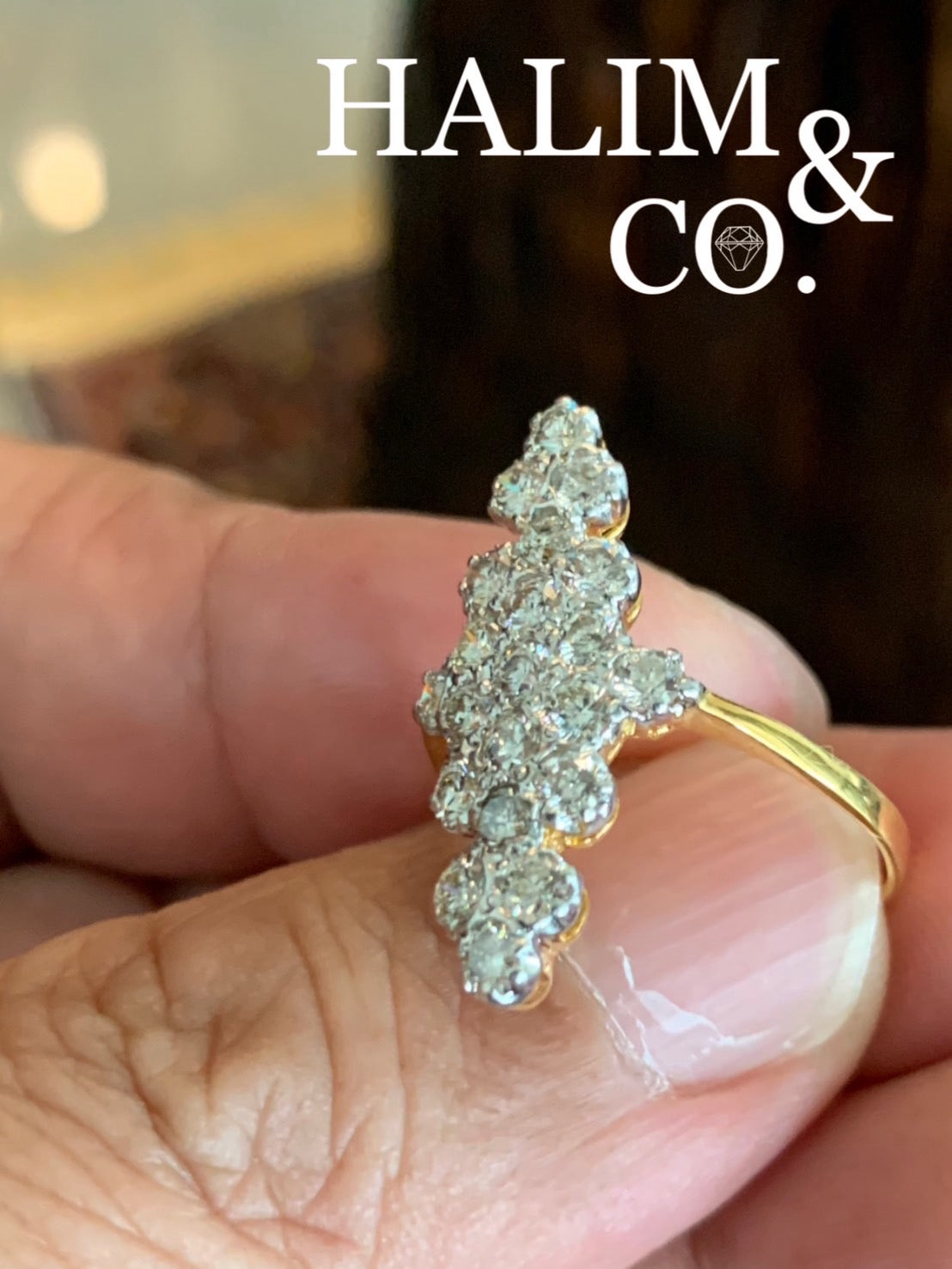 Antique Diamond Ring With Gold. Kebaya Jewelry / Peranakan Nyonya Jewelry