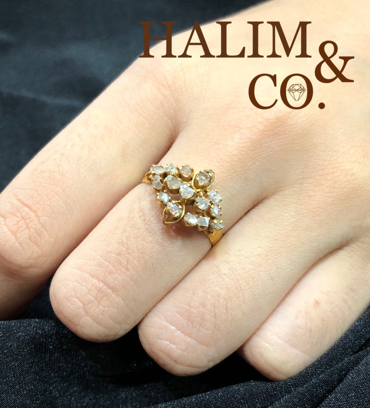 Antique Polki Diamond Ring. Kebaya Jewelry / Peranakan Nyonya Jewelry