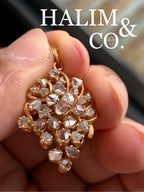 Antique Polki Diamond pendant. Kebaya Jewelry / Peranakan Nyonya Jewelry