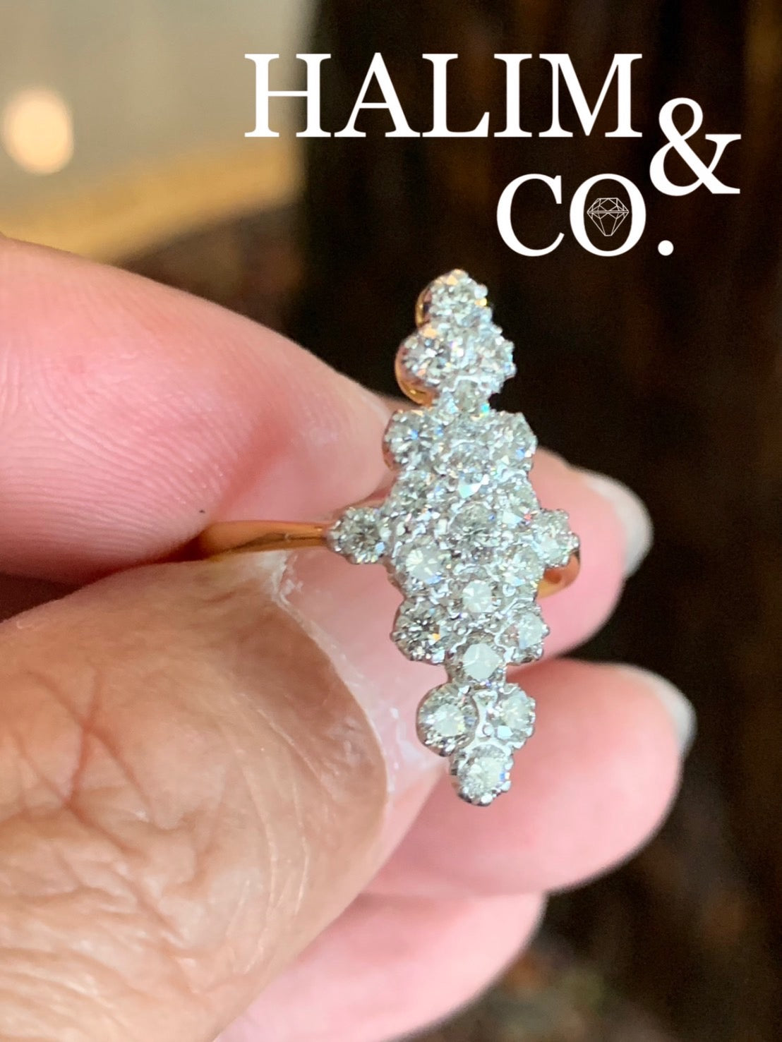 Antique Diamond Ring With Gold. Kebaya Jewelry / Peranakan Nyonya Jewelry