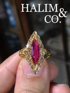 Antique Ruby And Polki Diamond Ring. Kebaya Jewelry / Peranakan Nyonya Jewelry