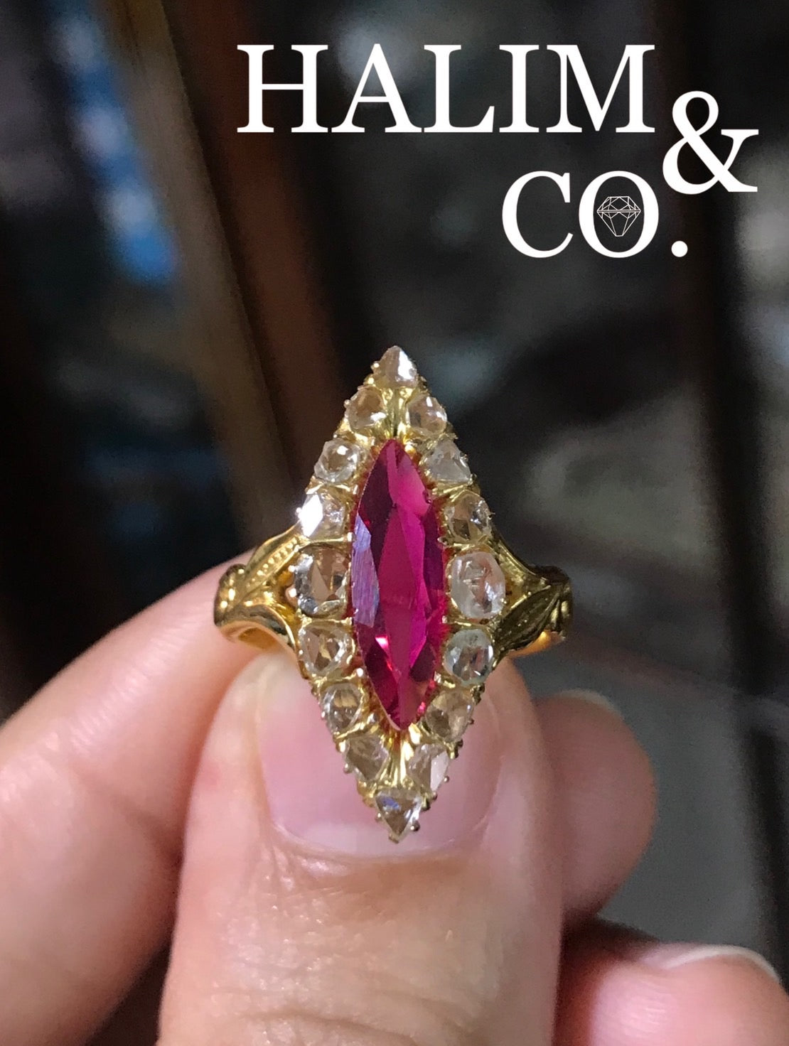 Antique Ruby And Polki Diamond Ring. Kebaya Jewelry / Peranakan Nyonya Jewelry