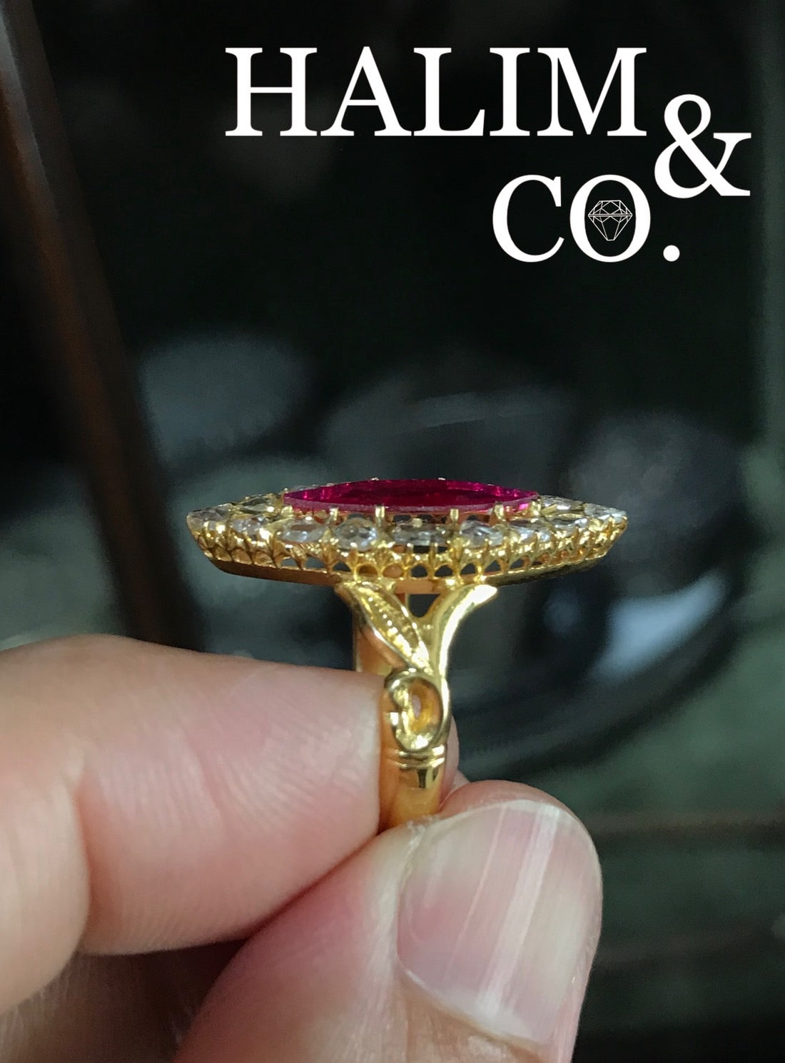 Antique Ruby And Polki Diamond Ring. Kebaya Jewelry / Peranakan Nyonya Jewelry