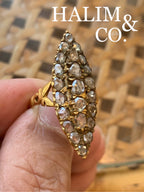 Antique Polki Diamond Ring With 10k Gold. Kebaya Jewelry / Peranakan Nyonya Jewelry