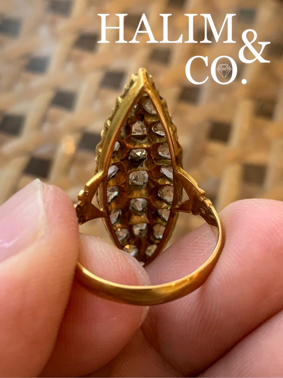Antique Polki Diamond Ring With 10k Gold. Kebaya Jewelry / Peranakan Nyonya Jewelry