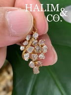 Antique Polki Diamond Pendant. Kebaya Jewelry / Peranakan Nyonya Jewelry