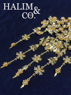 Flower Brooch 22k Gold with Brilliant Cut Diamond. *MADE TO ORDER*