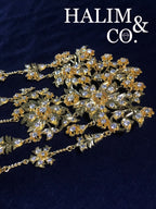 Flower Brooch 22k Gold with Brilliant Cut Diamond. *MADE TO ORDER*