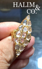Antique Zircon Ring With 22k Gold. Kebaya Jewelry / Peranakan Nyonya Jewelry