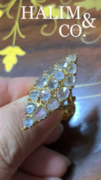 Antique Zircon Ring With 22k Gold. Kebaya Jewelry / Peranakan Nyonya Jewelry