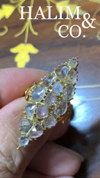 Antique Zircon Ring With 22k Gold. Kebaya Jewelry / Peranakan Nyonya Jewelry