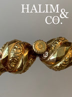 Antique Gold Cuff Anklets.(Gelang Kaki) Kebaya Jewelry / Peranakan Nyonya Jewelry