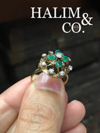 Antique Emerald And Diamond Ring. Kebaya Jewelry / Peranakan Nyonya Jewelry