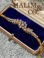 A gorgeous antique gold Bracelet With brilliant cut diamonds. Kebaya Jewelry / Peranakan Nyonya Jewelry
