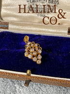 Antique brilliant cut Diamond Pendant. Kebaya Jewelry / Peranakan Nyonya Jewelry