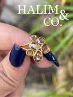 Polki Diamond Ring. 20k gold. Kebaya Jewelry / Peranakan Nyonya Jewelry