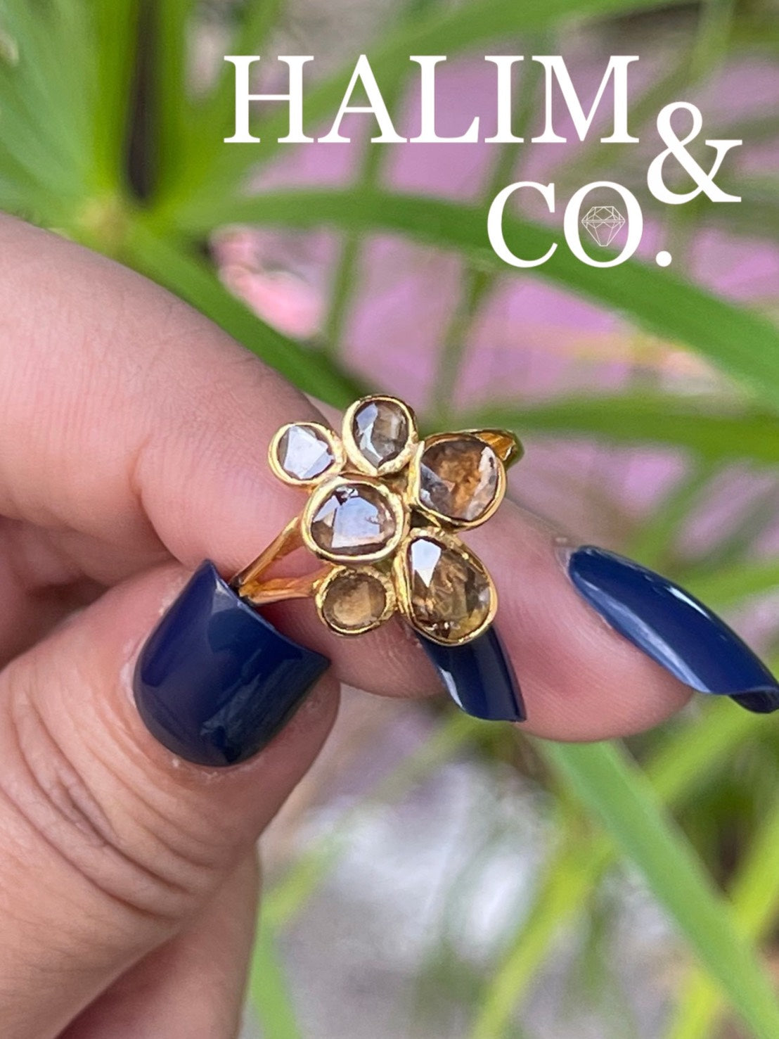 Polki Diamond Ring. 20k gold. Kebaya Jewelry / Peranakan Nyonya Jewelry