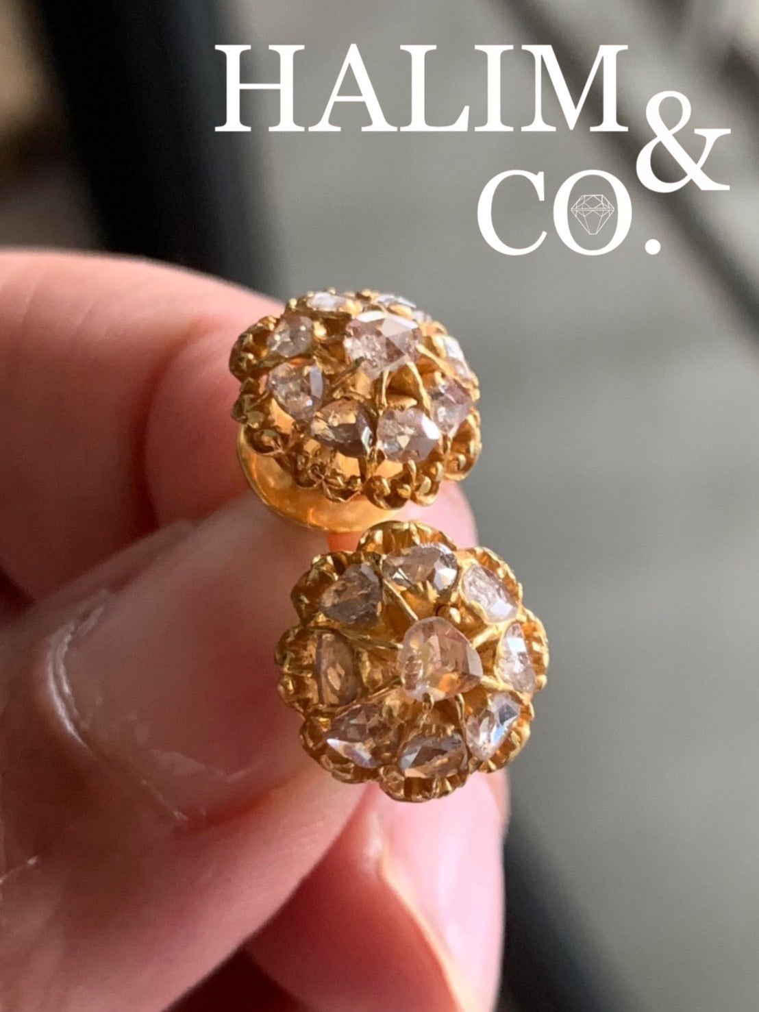 Antique Peranakan / Kebaya Nyonya Polki Diamond Earrings — Rare Vintage Artisanal Jewelry