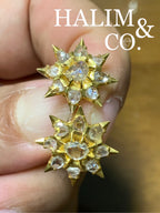 Antique Polki Diamond Screw Back Earrings. Kebaya Jewelry / Peranakan Nyonya Jewelry