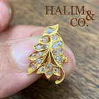 Antique Bird diamond brooch 14k gold with polki diamond.&nbsp;Kebaya Jewelry / Peranakan Nyonya Jewelry