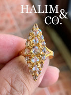 Antique Rose Cut Diamond Ring. 14k gold. Kebaya Jewelry / Peranakan Nyonya Jewelry