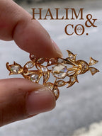 Antique rose cut diamond brooch. Kebaya Jewelry / Peranakan Nyonya Jewelry