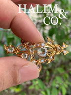 Antique rose cut diamond brooch. Kebaya Jewelry / Peranakan Nyonya Jewelry