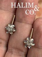 Antique Old Mine Cut Diamond Earrings.